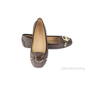 NWT Michael Kors Fulton Studded Logo Moccasin Brown 6